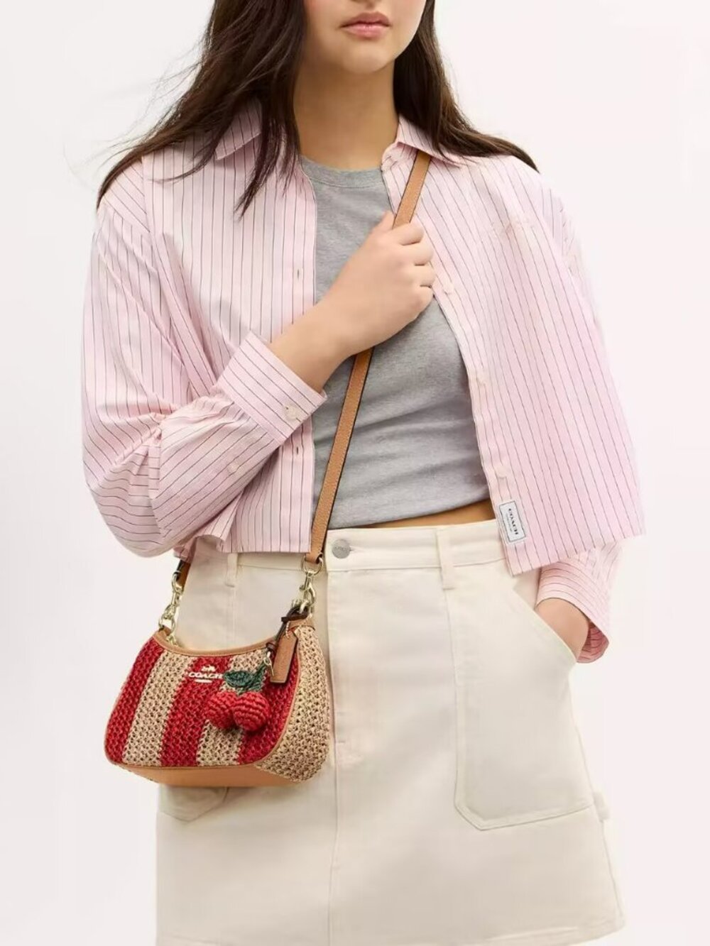 coach Teri Shoulder Bag With Stripes And Charm cer34 - Picture 12 of 14